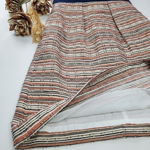 MILLY  Tan Blue Orange Picked Cotten Linen Dress 2 - Picture 6 of 15